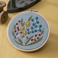 Alice Makabe　野の花の刺繍フレーム　Light blue