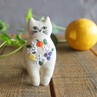 nekogao 刺繍ブローチ（図案印刷済）　 -フルーツリース-　　　　　PHC-124-2