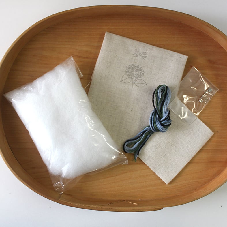 nekogao 刺繍ブローチ（図案印刷済） -あじさい- PHC-130-4 | piec