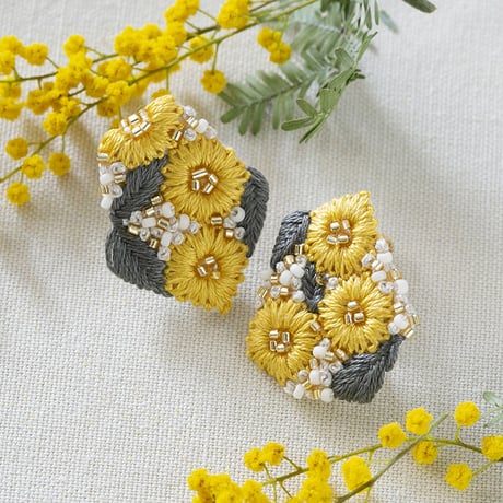 K.omono kakera earrings　yellow　PHC-085-2