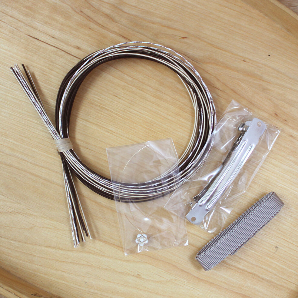 Kelly 連続梅結びのバレッタ カフェオレ PHC-069-1 | piece store