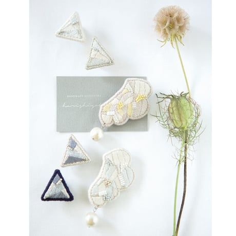 harishigoto  ブローチキット　mokumoku × White