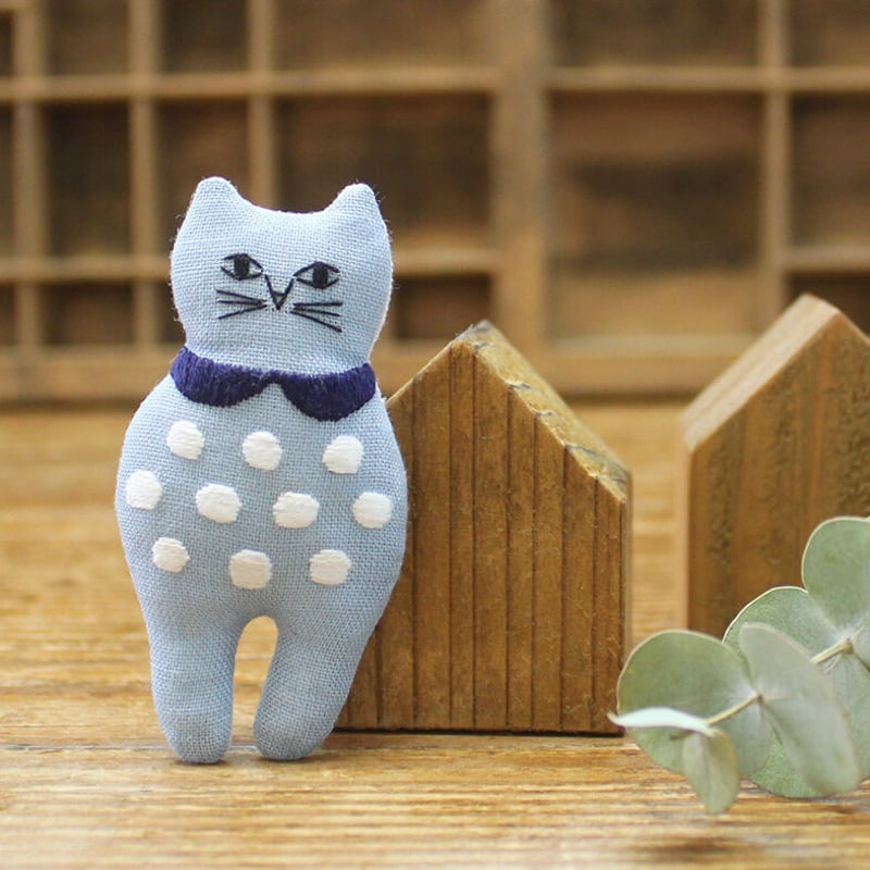 nekogao 刺繍ブローチ -水玉- PHC-103-2 | piece store