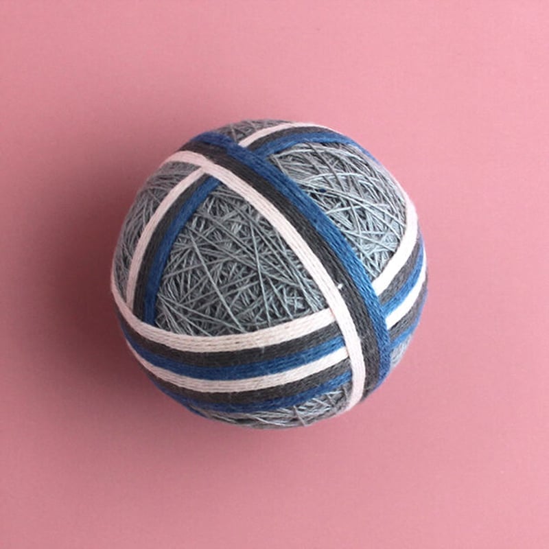 手鞠 手毬 てまり 278 刺繍 わすれな草(草木染めの糸でつくる 手鞠 手毬 てまり 278 刺繍 わすれな草(草木染めの糸でつくる