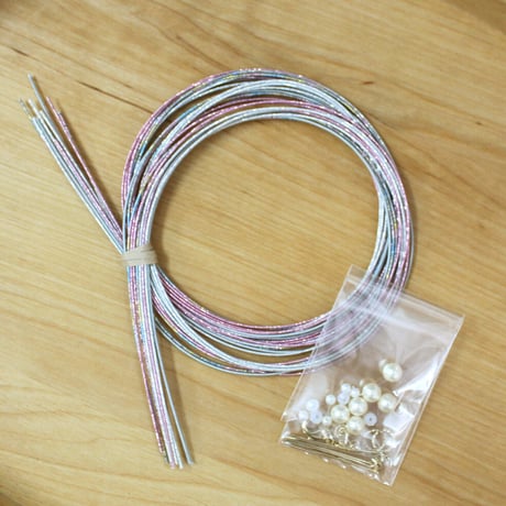 Kelly　玉結びのブレスレット　　パールピンク　 PHC-045-1