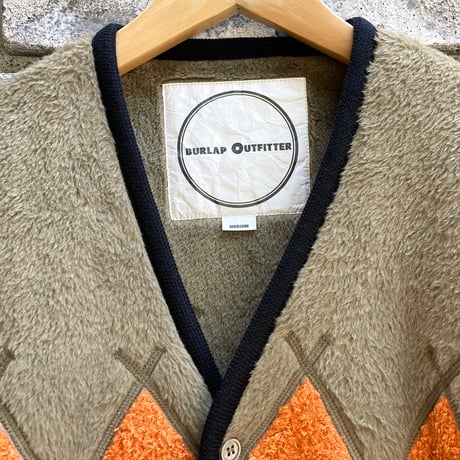 【BURLAP OUTFITTER】 Argyle Fleece Cardigan バーラップ アーガイル フリース カーディガン