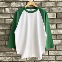 【WALLA WALLA SPORT】 3/4 BASEBALL TEE 2-TONE  White/Grass ワラワラスポーツ ベースボール