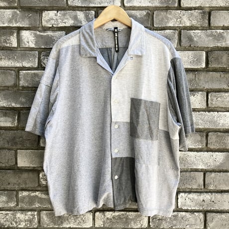 【sunny side up】 Patchwork Open Collar Cut&Sewn Shirt サイズ2 サニーサイドアップ  リメイク シャツ