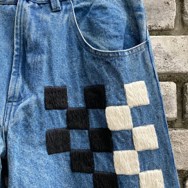 NOMA t.d.】 Checker Hand Embroidery Pants Indig