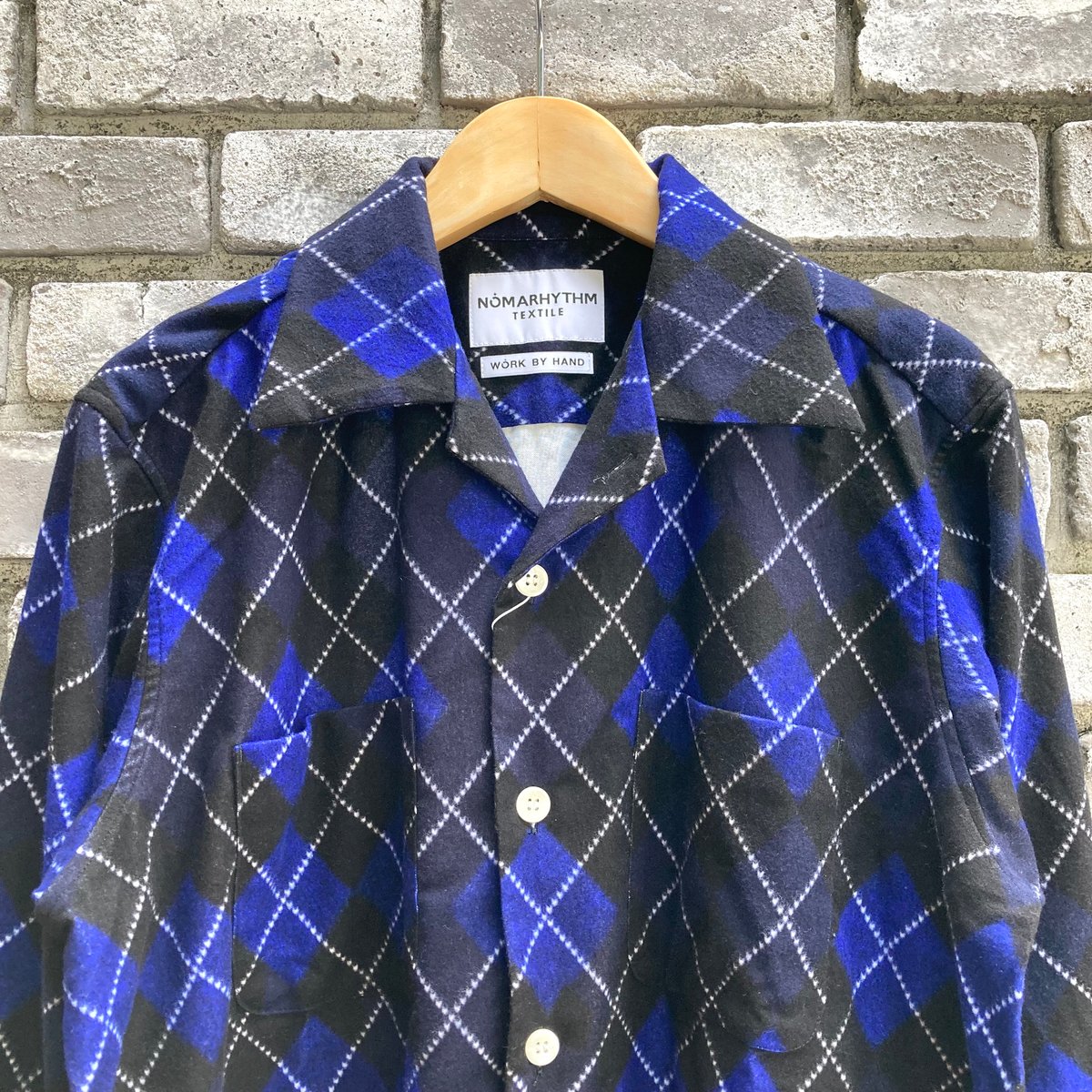 NOMARHYTHM TEXTILE】 Argyle Open Collar Shirt ノ