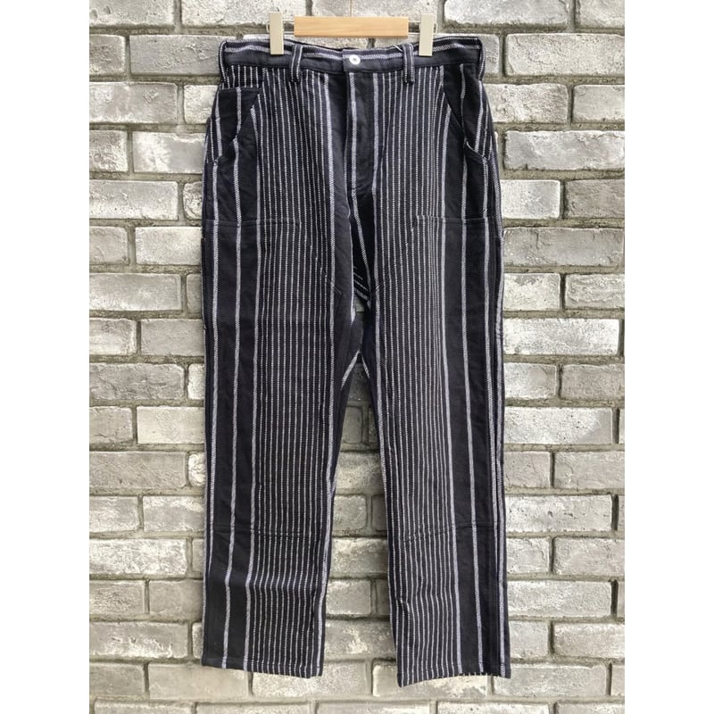 NOMARHYTHM TEXTILE】 Stripe Double Knee Work Pa