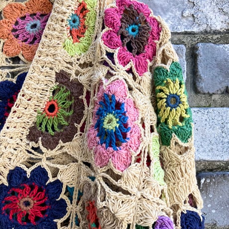 【MacMahon Knitting Mills】 Crochet Flower Cardigan マクマホンニッティングミルズ バンドニット カーディガン