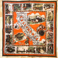 【BINDU】 Map Bandanna California Orange ビンドゥ マップバンダナ