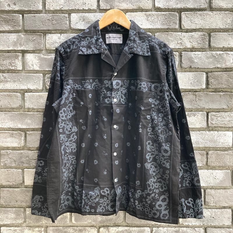 NOMARHYTHM TEXTILE】 Overdyed Bandana Print Shi