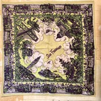 【BINDU】 Map Bandanna San Francisco Yellow ビンドゥ マップバンダナ
