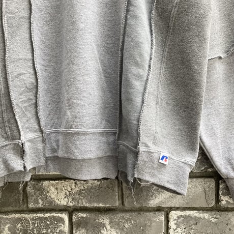 【yoused】Out Stitch Sweat Gray サイズ2 ユーズド アウトステッチ スウェット