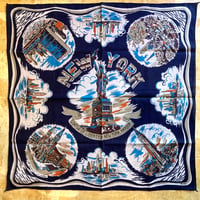 【BINDU】 Big Bandanna New York Navy ビンドゥ マップバンダナ