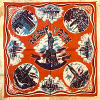 【BINDU】 Map Bandanna New York Red ビンドゥ マップバンダナ