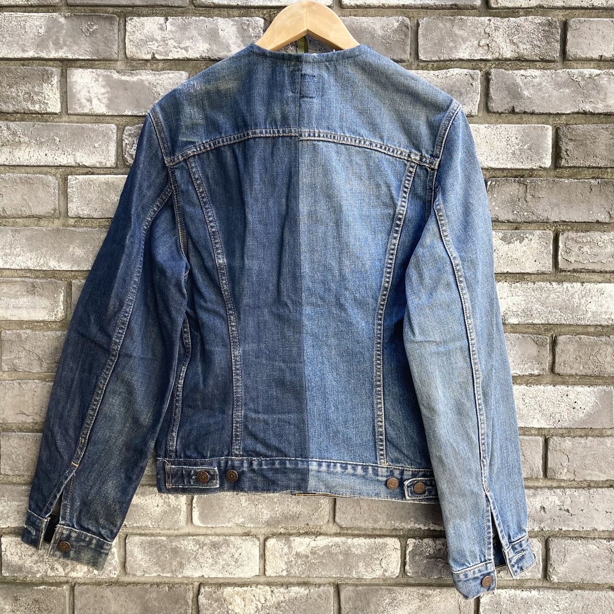 sunny side up】 Remake 2for1 No Collar Denim JK sunny side up】 Remake 2for1 No Collar Denim JK