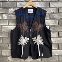 【NOMARHYTHM TEXTILE】 Palm Tree Hand Embroidery Vest Black ノーマ 手刺繍 ベスト