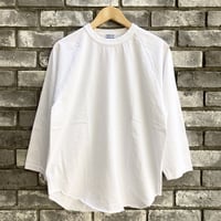 【WALLA WALLA SPORT】 3/4 BASEBALL TEE SOLID White ワラワラスポーツ ベースボール