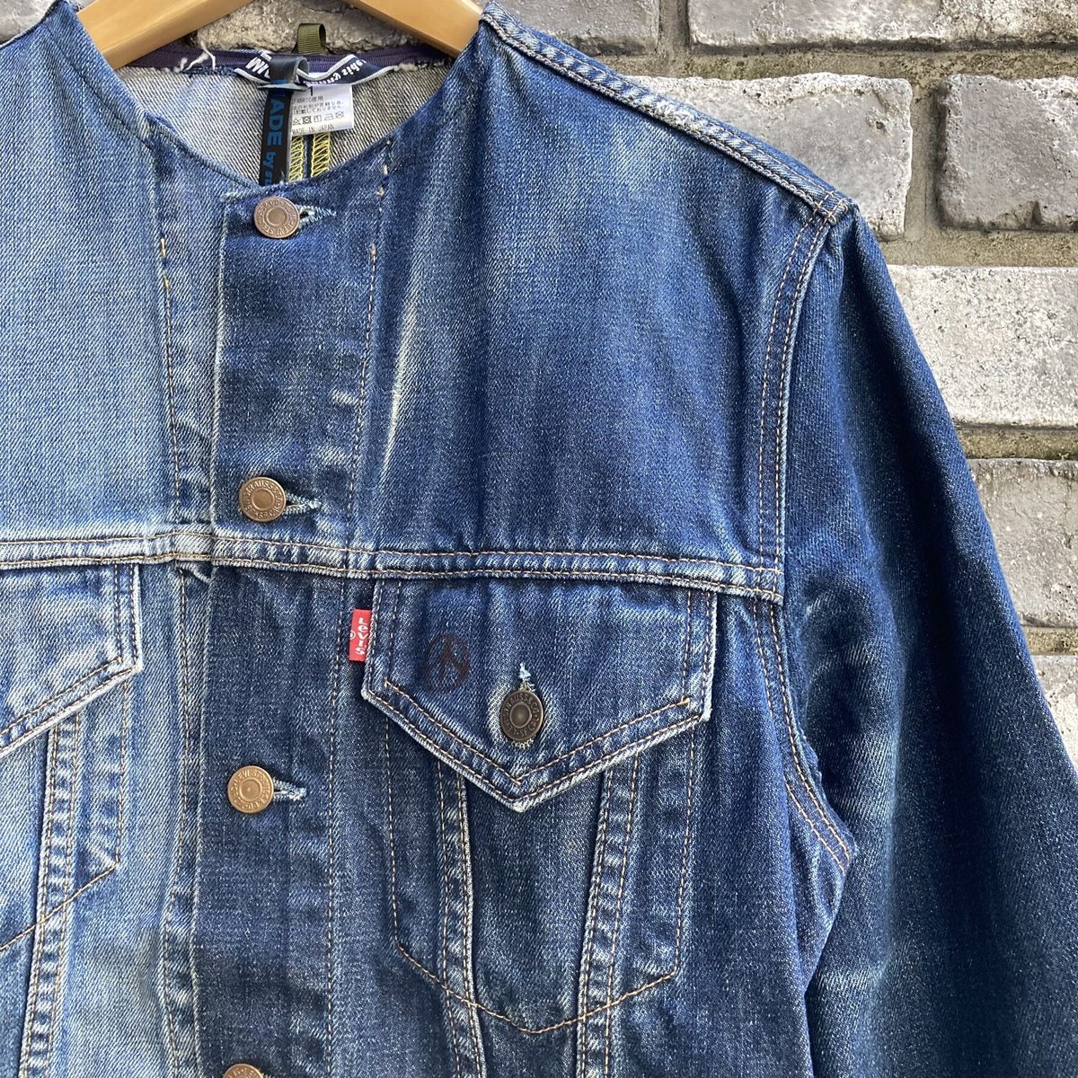 sunny side up】 Remake 2for1 No Collar Denim JK sunny side up】 Remake 2for1 No Collar Denim JK