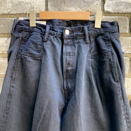 【yoused】Tuck Denim Slacks サイズ2 ユーズド ワイドデニム