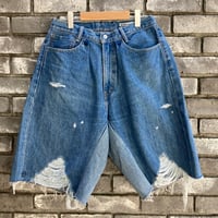 【sunny side up】 Damage Baggy Shorts サイズ3 B サニーサイドアップ  リメイク ダメージ デニム ショーツ