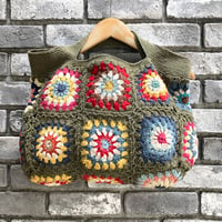 【MacMahon Knitting Mills】 Panel Tote Bag Olive マクマホンニッティングミルズ バンドニット  トートバッグ