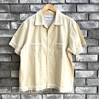 【NOMARHYTHM TEXTILE】 Trim Embroidery Open Collar SS Shirt Beige ノーマ 手刺繍 シャツ