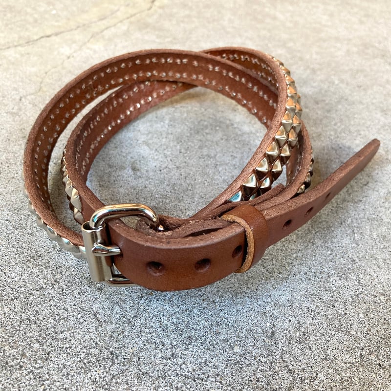 BRACKNEY LEATHER】 3/4 Small Pyramid 2Rows Belt