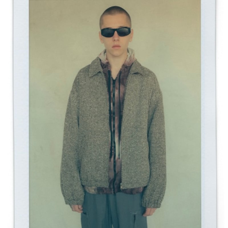 NOMARHYTHM TEXTILE】 Tweed Zip Front Blouson ノー