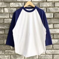 【WALLA WALLA SPORT】 3/4 BASEBALL TEE 2-TONE  White/Navy ワラワラスポーツ ベースボール