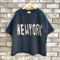 【MacMahon Knitting Mills】 Big S/S Crew Neck Knit-NEW YORK Black マクマホンニッティングミルズ バンドニット