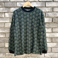 【NOMARHYTHM TEXTILE】 Small Flower Waffle Tee Black ノーマリズム サーマル フラワー
