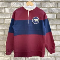 【dahl'ia】 Rugger Shirt Wine×Navy ダリア フリル襟 ラガーシャツ