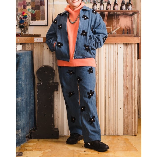 NOMARHYTHM TEXTILE】 Floral Hand Embroidery Blo