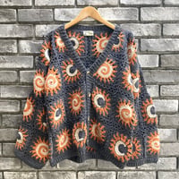 【MacMahon Knitting Mills】 Moon & Sun Cardigan Grey マクマホンニッティングミルズ バンドニット カーディガン