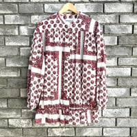 【NOMARHYTHM TEXTILE】 Paisley Gathered Blouse White ノーマ ペイズリー シャツ