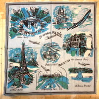 【BINDU】 Map Bandanna Paris Light Blue ビンドゥ マップバンダナ