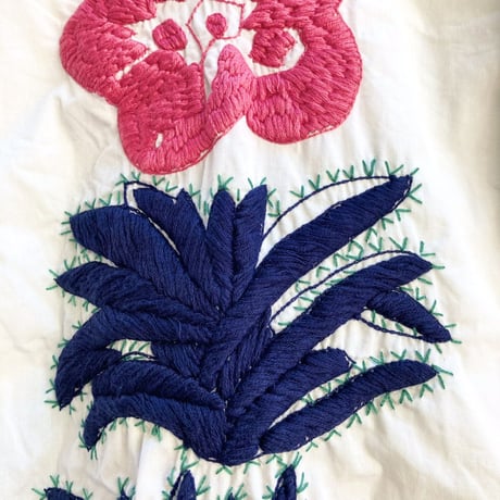 【NOMA t.d.】 Flower & Cactus Hand Embroidery Shirt white ノーマ シャツ 手刺繍