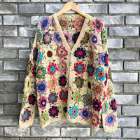 【MacMahon Knitting Mills】 Crochet Flower Cardigan マクマホンニッティングミルズ バンドニット カーディガン
