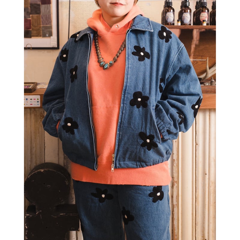 NOMARHYTHM TEXTILE】 Floral Hand Embroidery Blo