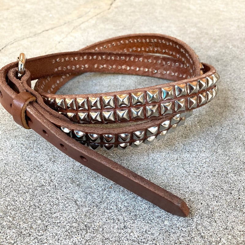 BRACKNEY LEATHER】 3/4 Small Pyramid 2Rows Belt