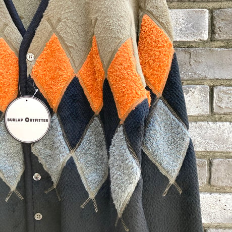 【BURLAP OUTFITTER】 Argyle Fleece Cardigan バーラップ アーガイル フリース カーディガン