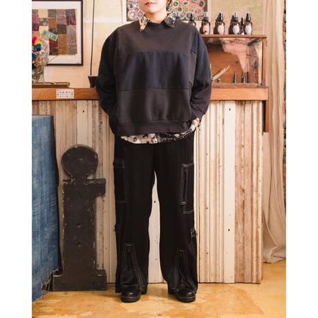 【NOMARHYTHM TEXTILE】 Floral Mesh Zip Polo ノーマ メッシュ シャツ
