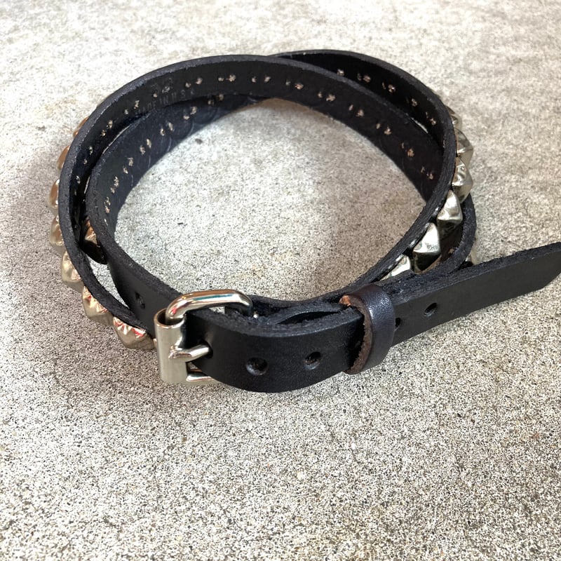 BRACKNEY LEATHER】 3/4 Pyramid 1Row Belt ブラックニー