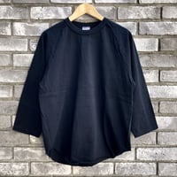 【WALLA WALLA SPORT】 3/4 BASEBALL TEE SOLID Black ワラワラスポーツ ベースボール