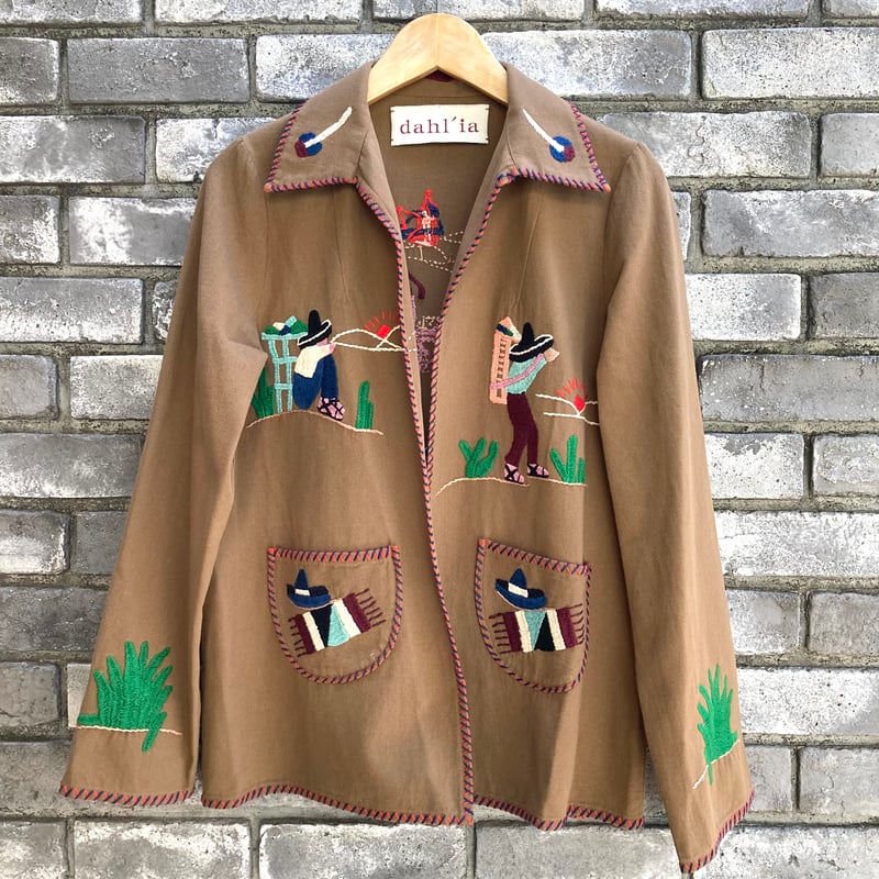 dahl'ia × 6(ROKU)別注MEXICAN JACKET ジャケット dahl'ia】 Mexican Jacket Brown ダリア メキシカンジャケット 手