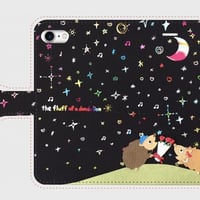 スマホケース(手帳タイプ)夜空の下きらきらケース